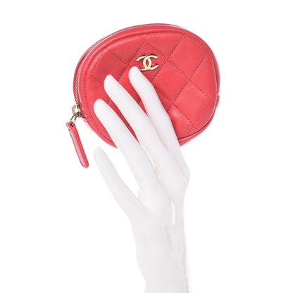 Chanel Lambskin Quilted Zip Around Classic Coin Purse Coral 2 of 8