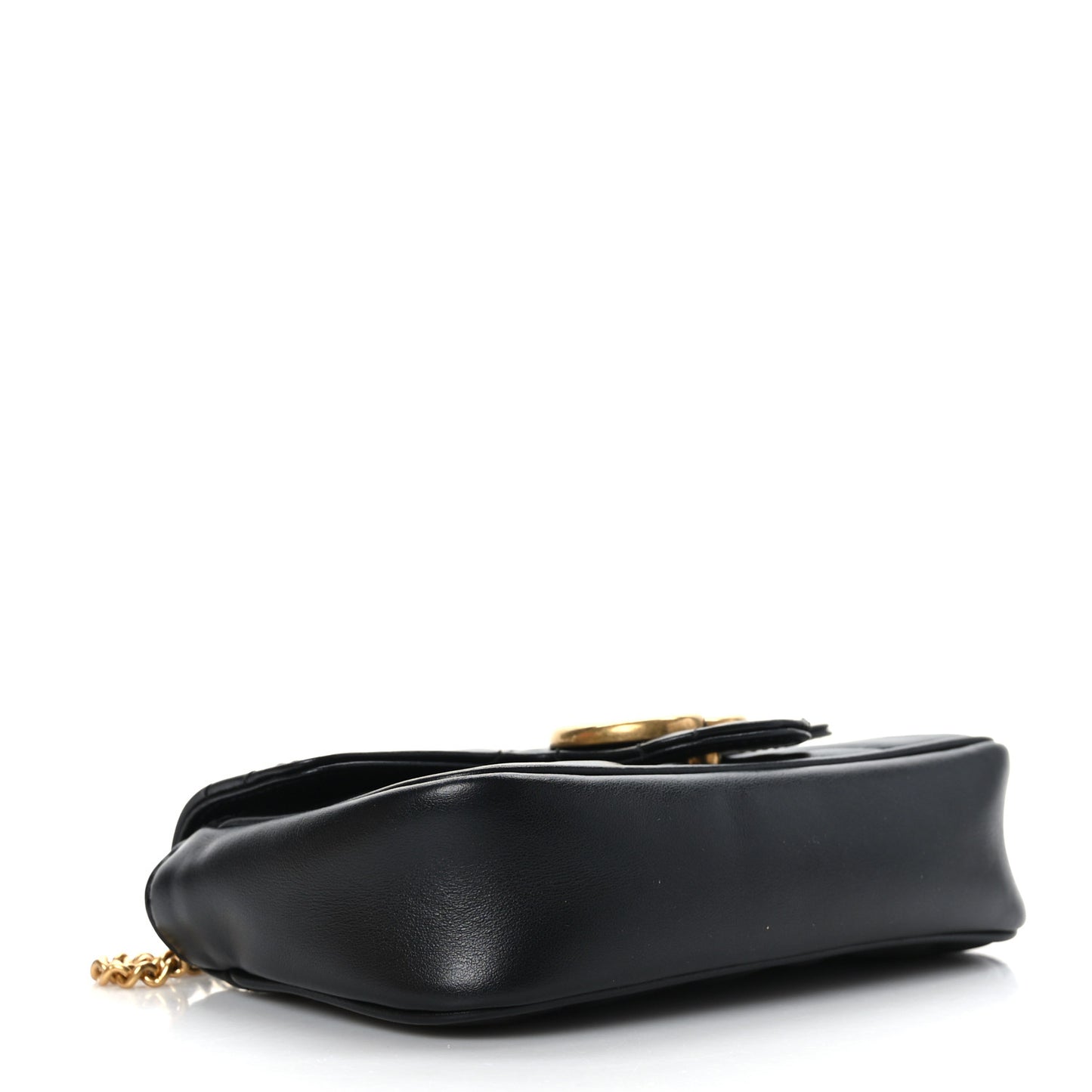 Calfskin Matelasse Super Mini GG Marmont Shoulder Bag Black