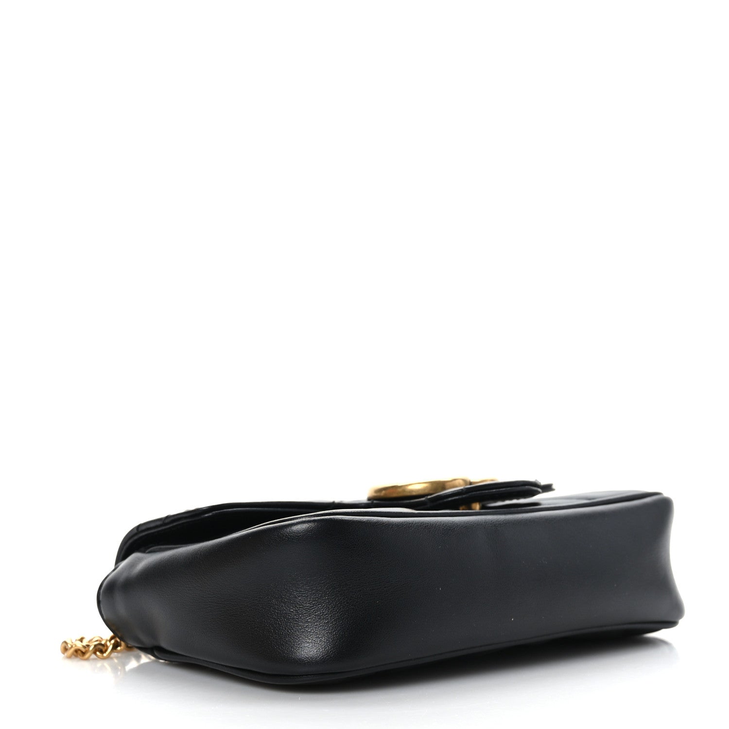 Gucci Calfskin Matelasse Super Mini GG Marmont Shoulder Bag Black 4 of 9