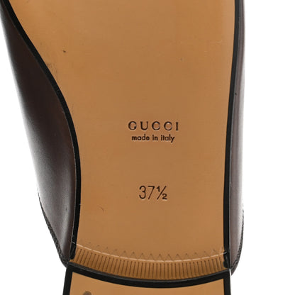 Gucci Calfskin Womens Princetown Slippers 37.5 Brown 6 of 10