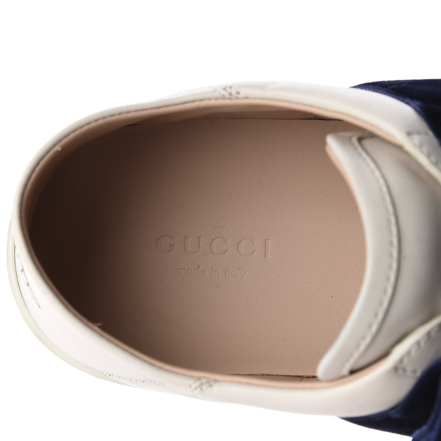 Calfskin Velvet Womens Bow Ace Sneakers 37.5 White
