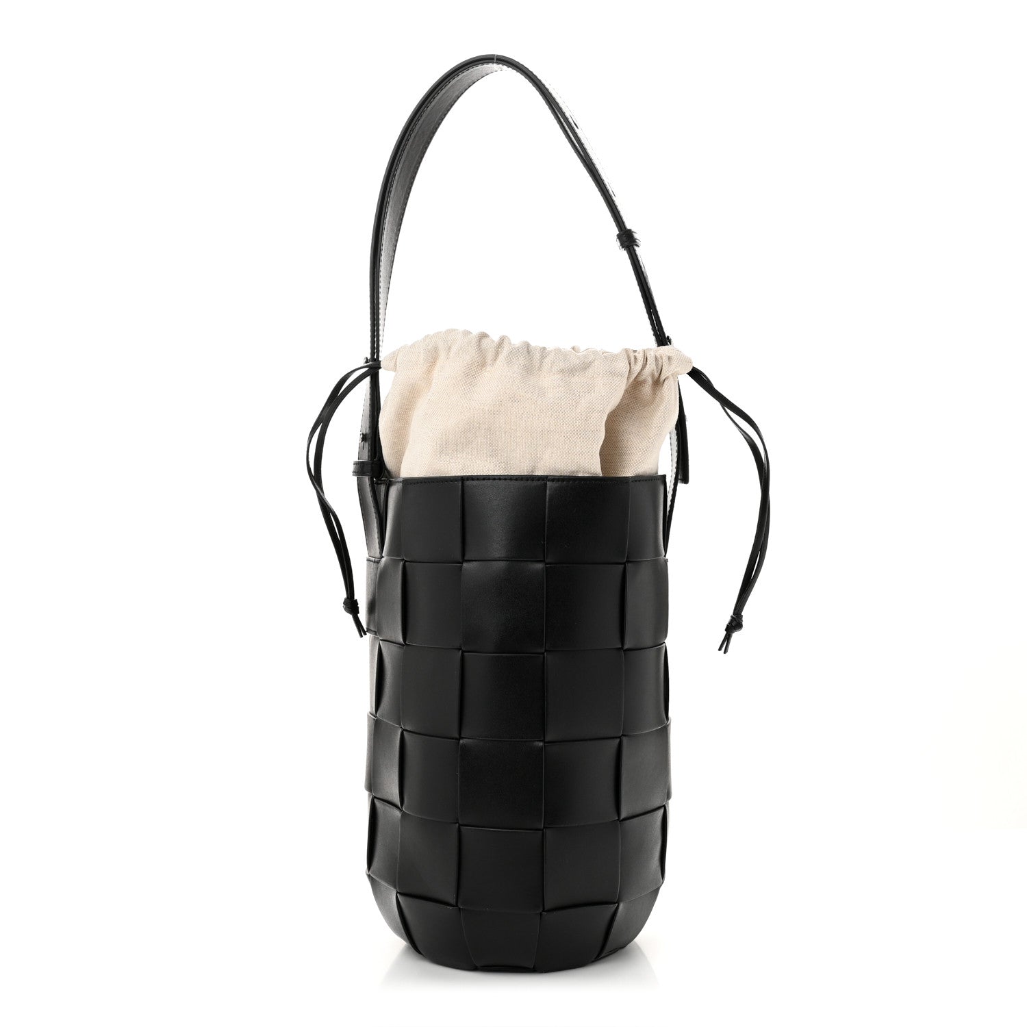 Bottega Veneta Nappa Maxi Intrecciato Cassette Lantern Bucket Bag Black 1 of 11
