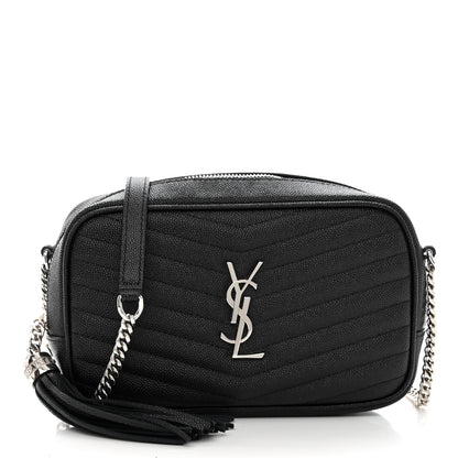 Saint Laurent Grain De Poudre Matelasse Monogram Mini Lou Camera Bag Black 1 of 10
