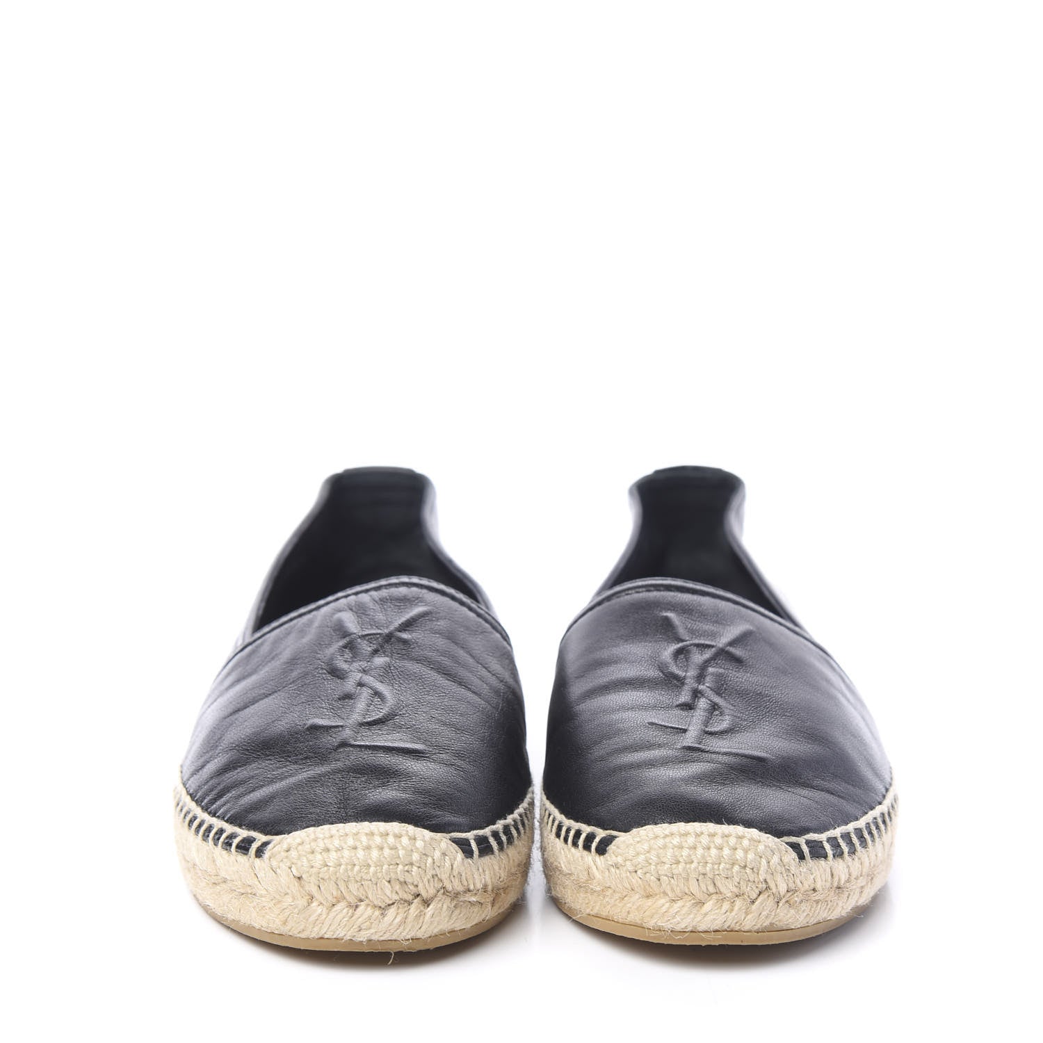 Saint Laurent Lambskin Monogram Espadrilles 37 Black 2 of 9