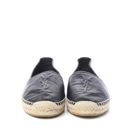 Saint Laurent Lambskin Monogram Espadrilles 37 Black 2 of 9