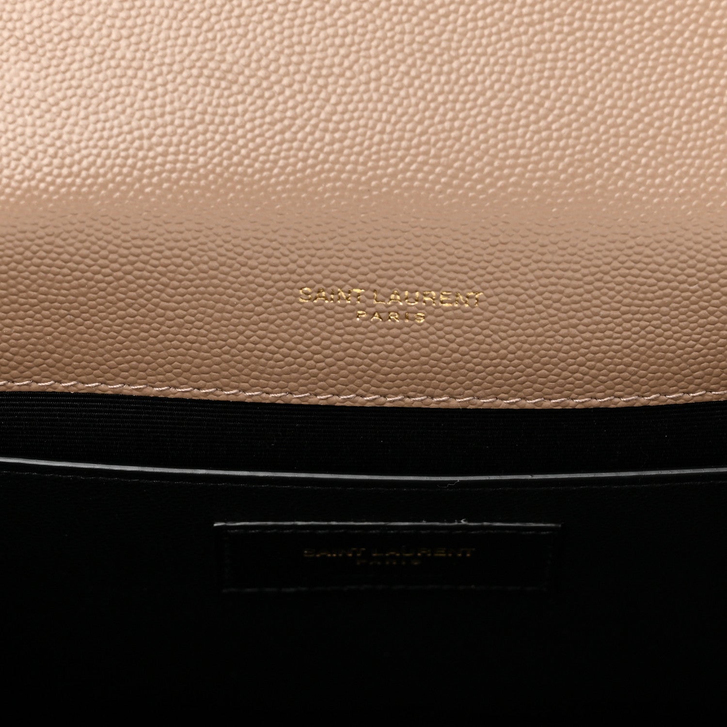 Saint Laurent Grain De Poudre Textured Mixed Matelasse Medium Triquilt Monogram Satchel Dark Latte 5 of 9