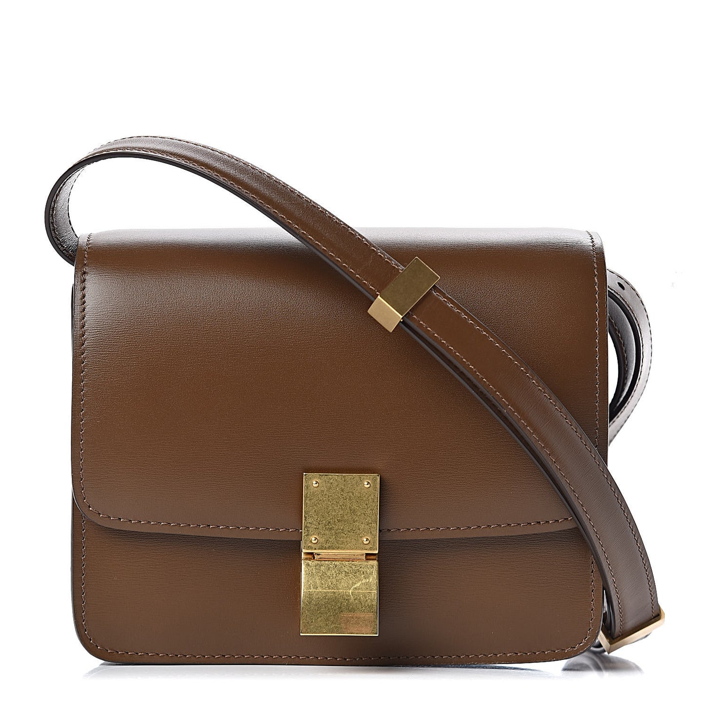 Box Calfskin Small Classic Box Flap Bag Camel
