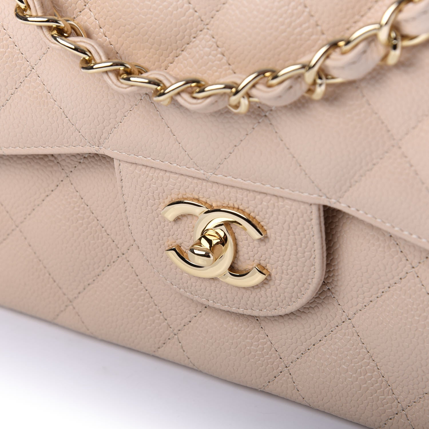 Chanel Caviar Quilted Jumbo Double Flap Beige Clair 9 of 9