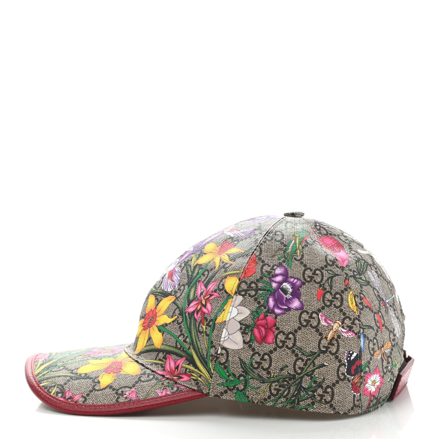 Gucci GG Supreme Flora Claudia Baseball Hat 59 XL Red 4 of 11