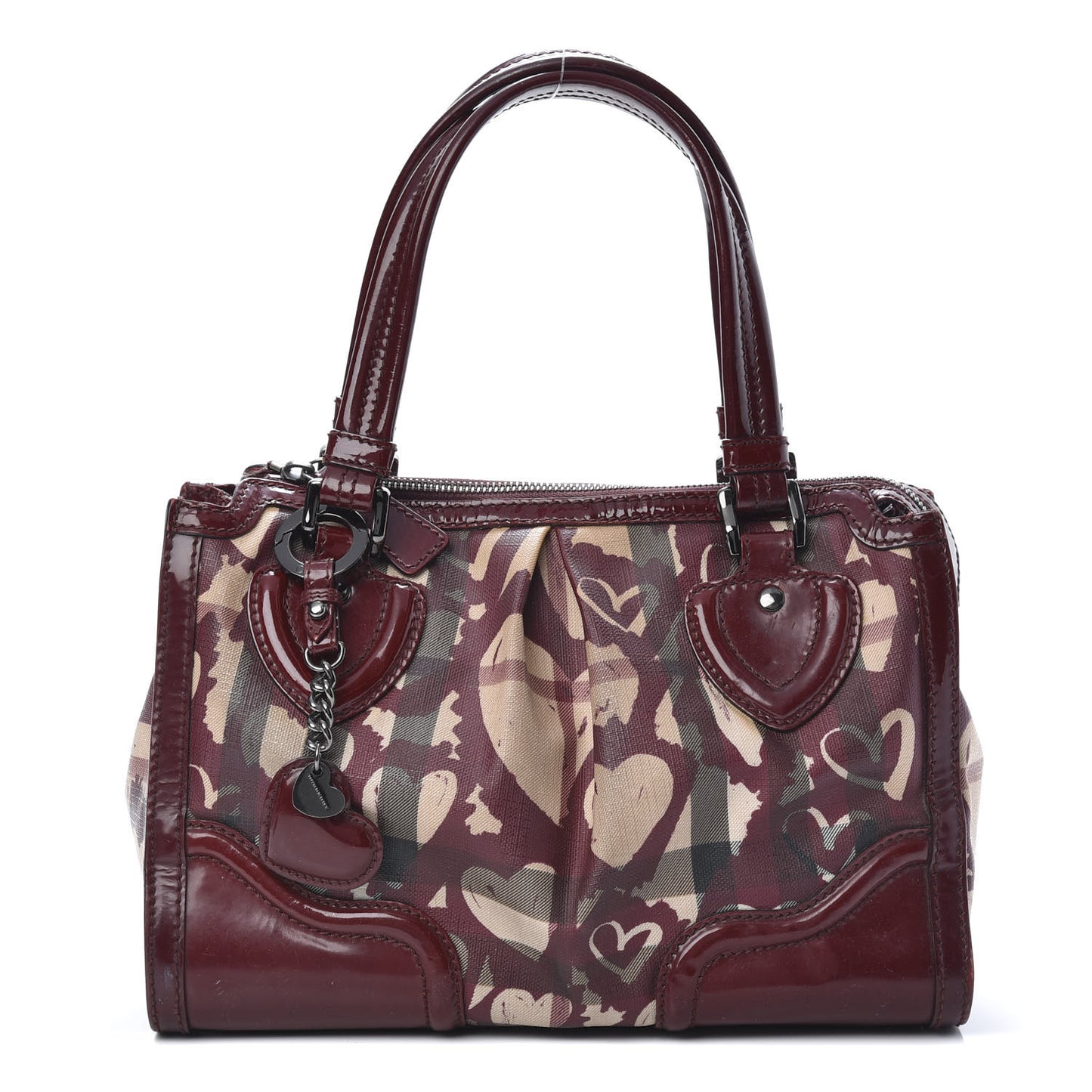 Nova Check Heart Print Pilgrim Satchel Berry