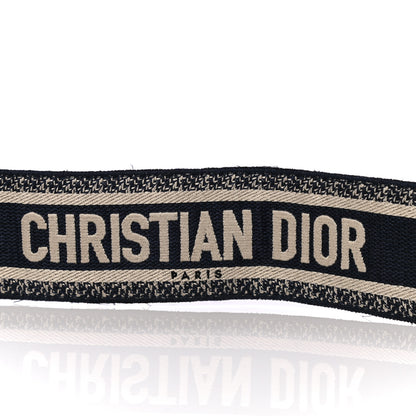 Christian Dior Canvas Embroidered Shoulder Strap Blue 8 of 12