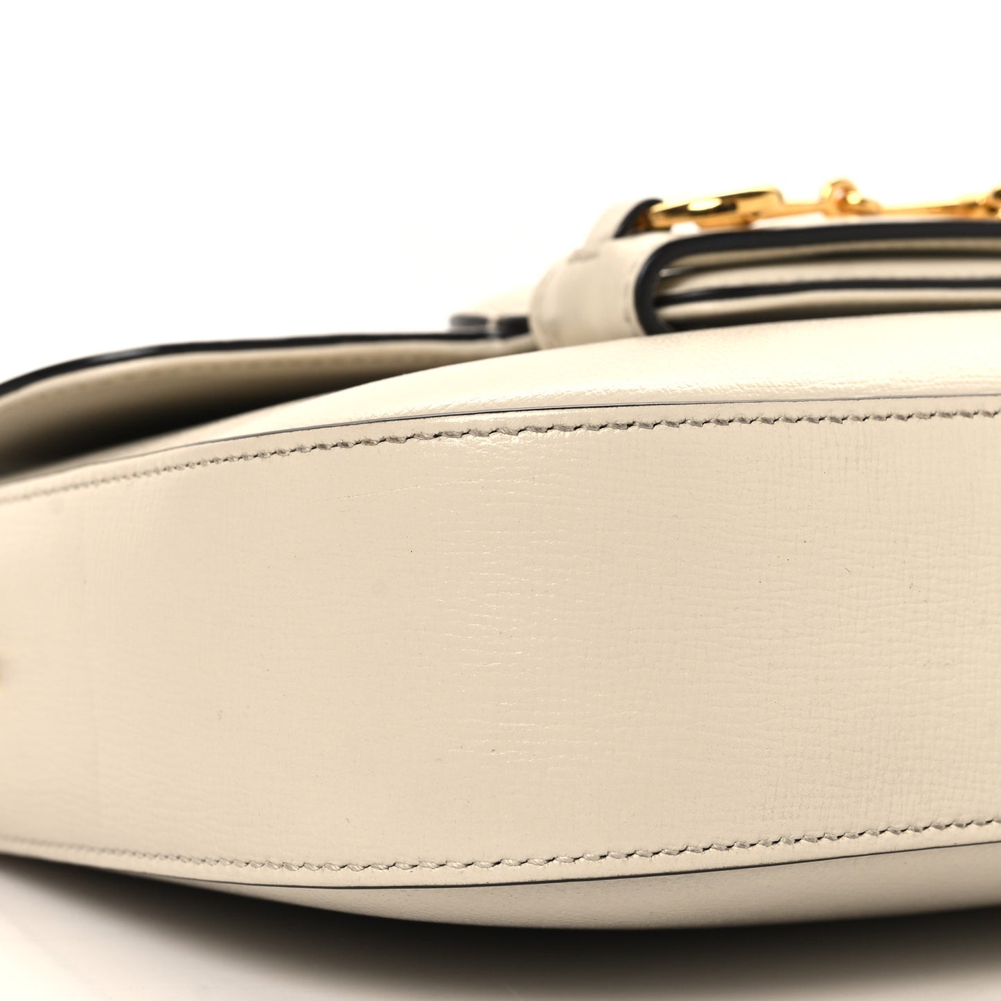 Azalea Calfskin Web Mini Horsebit 1955 Shoulder Bag Mystic White