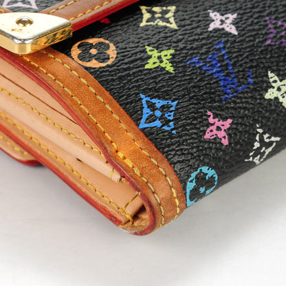 Louis Vuitton Monogram Multicolor Porte-Monnaie Billets Wallet Black 9 of 11