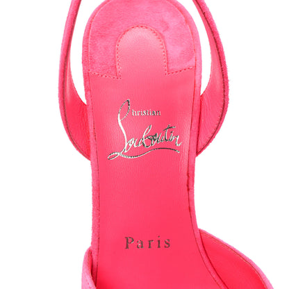 Christian Louboutin Veau Velours O Kate Slingback 100 Pumps 38.5 Poupidou 7 of 9