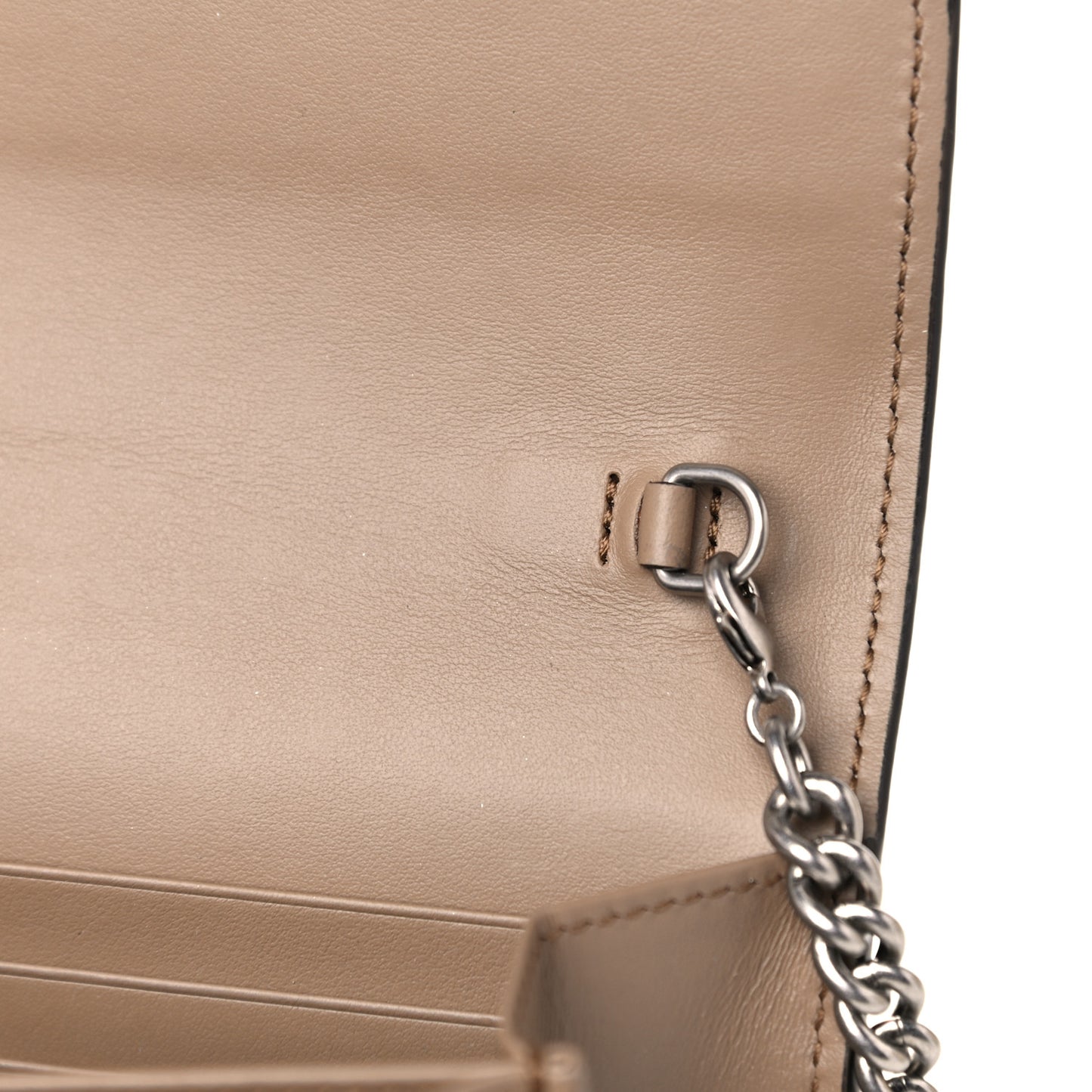 GG Supreme Monogram Mini Dionysus Chain Wallet Beige Taupe