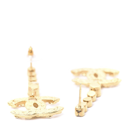 Chanel CC Crystal Drop Earrings Gold 3 of 5