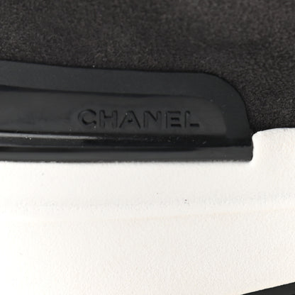 Chanel Nylon Suede Calfskin CC Sneakers 39 White Dark Grey 8 of 8