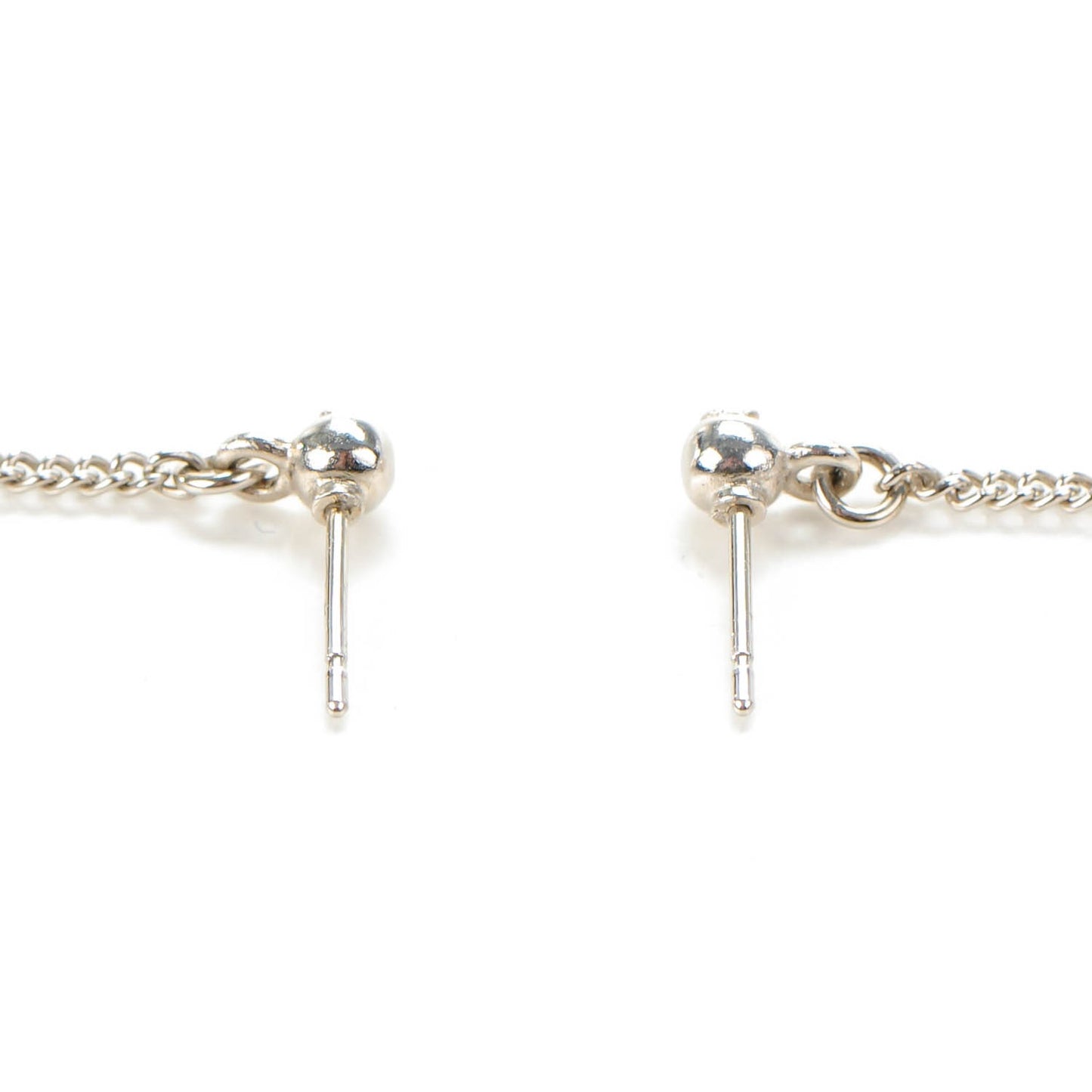 Baguette Crystal CC Dangle Earrings Silver