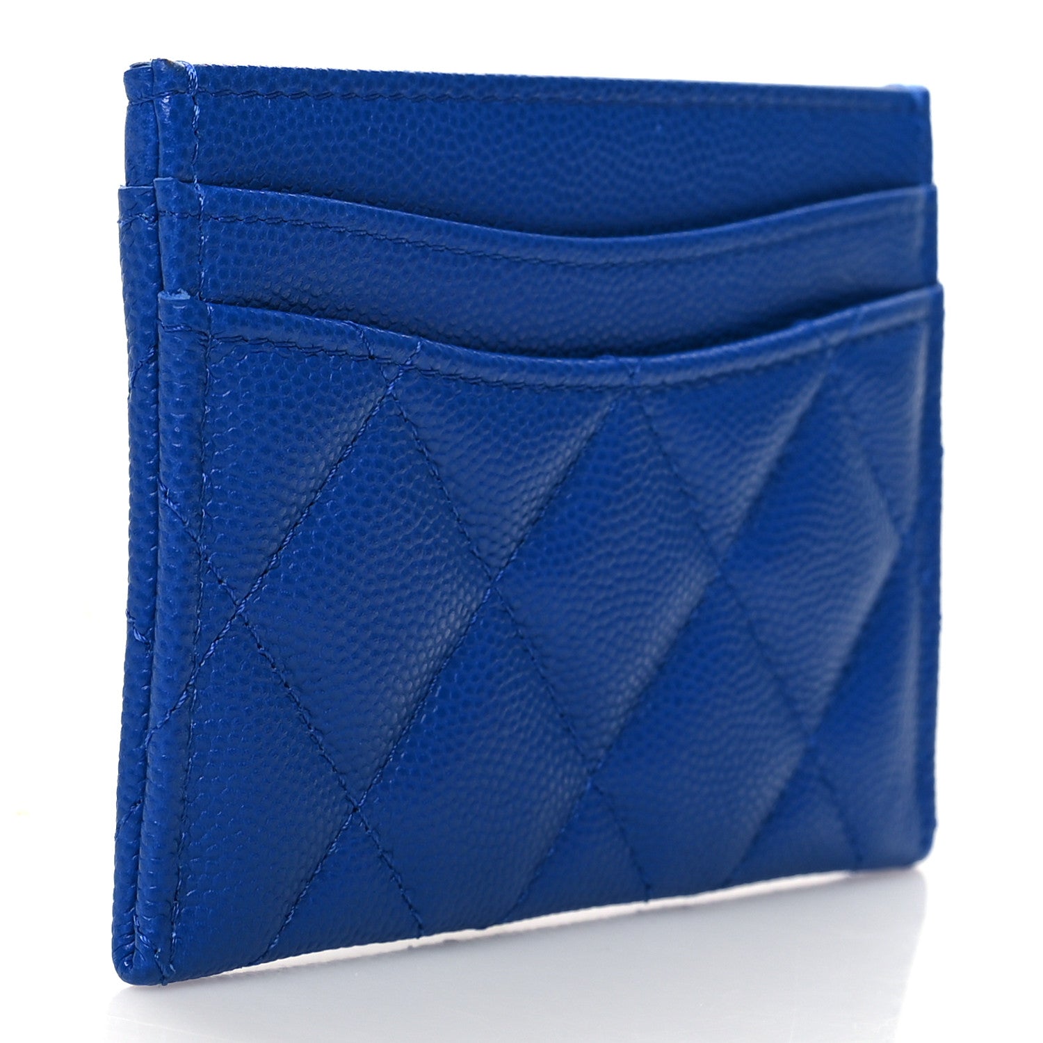 Chanel Caviar Quilted Card Holder Blue 3 of 9