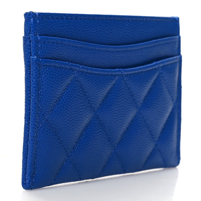 Chanel Caviar Quilted Card Holder Blue 3 of 9
