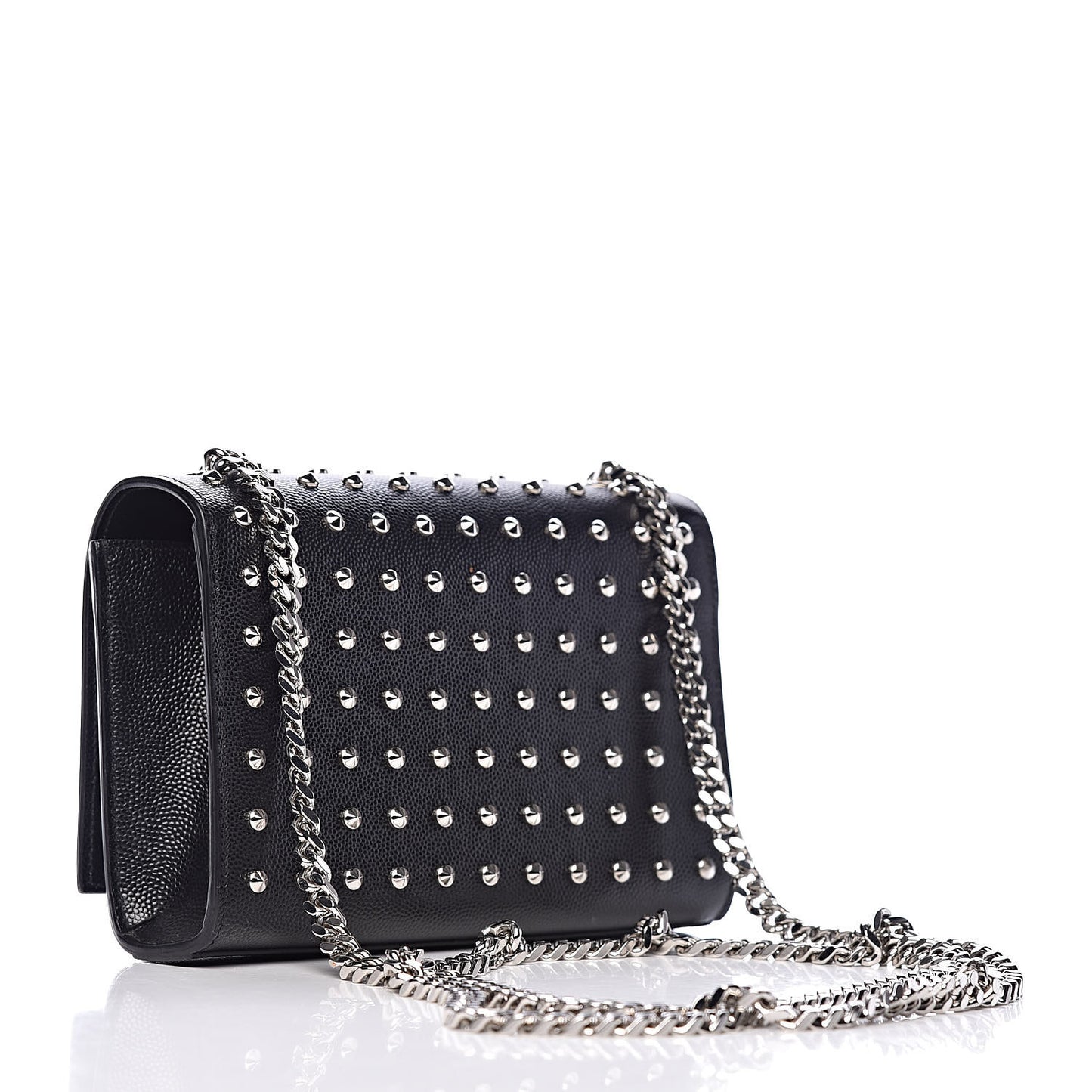 Calfskin Studded Small Monogram Kate Satchel Black