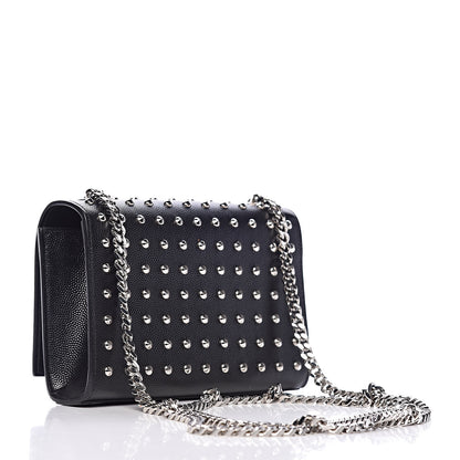 Saint Laurent Calfskin Studded Small Monogram Kate Satchel Black 3 of 10