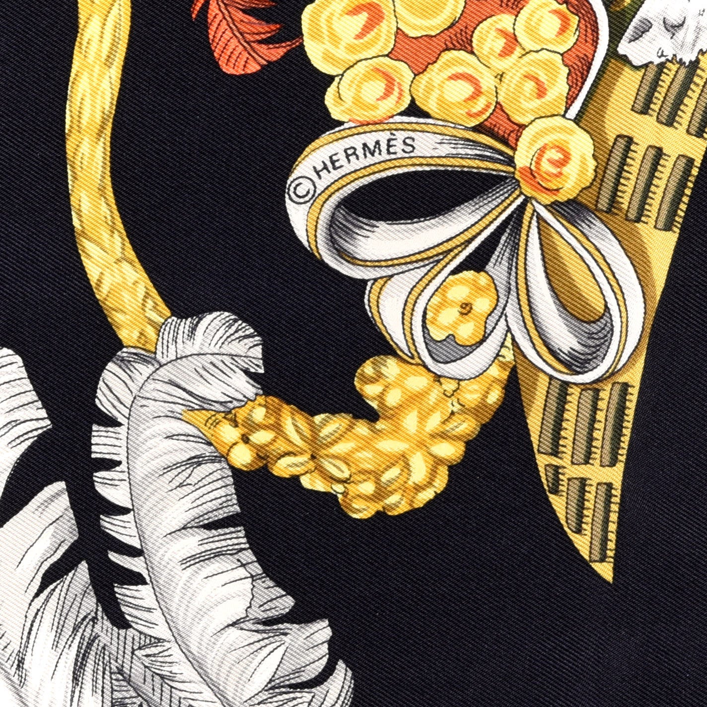 Hermes Silk Chapeau Scarf 90 Black 3 of 3