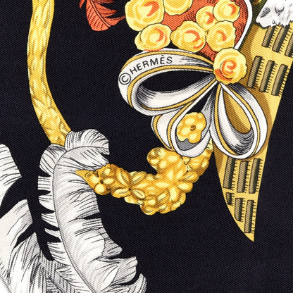 Hermes Silk Chapeau Scarf 90 Black 3 of 3