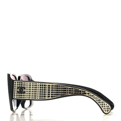 Chanel Acetate Rectangle Sunglasses 71551A Black 3 of 7
