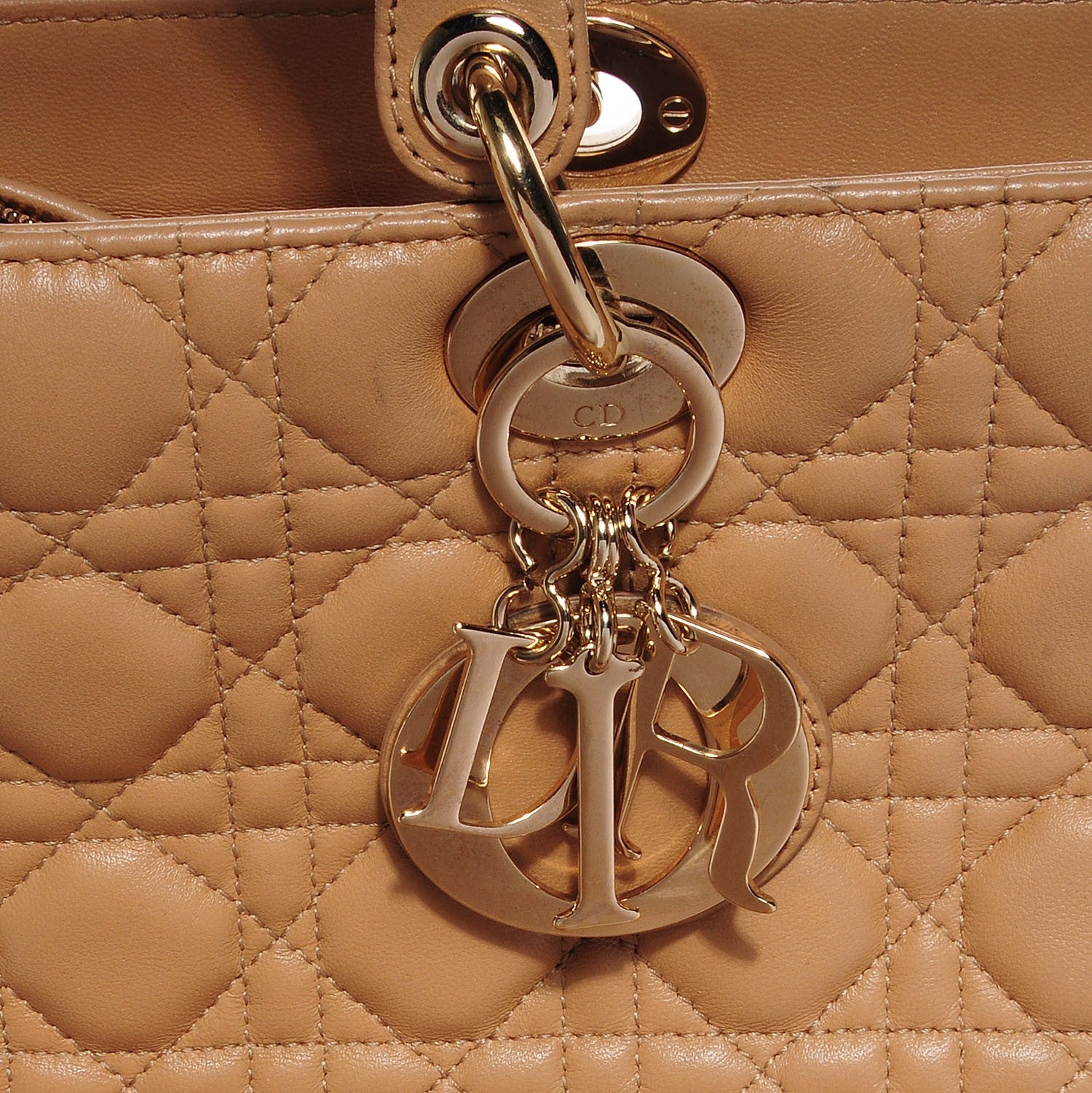 Christian Dior Lambskin Cannage Large Lady Dior Beige 8 of 8