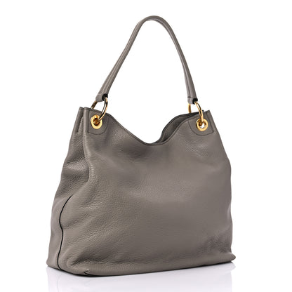 Prada Vitello Phenix Logo Hobo Argilla 3 of 11