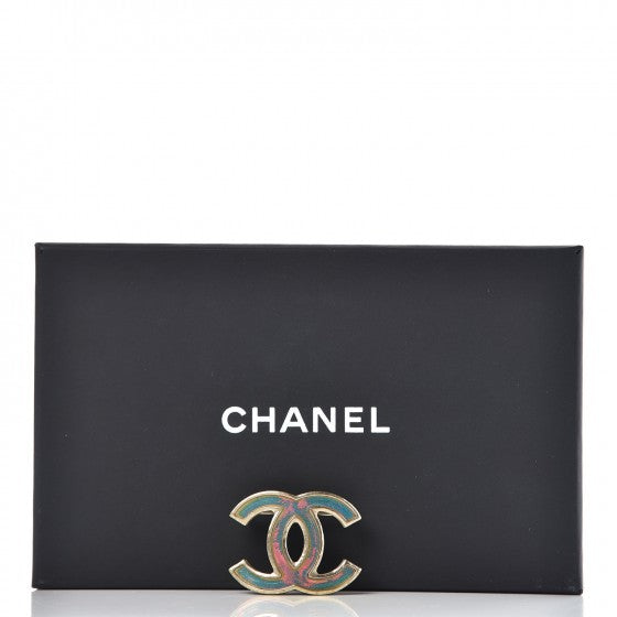 Iridescent CC Brooch Gold