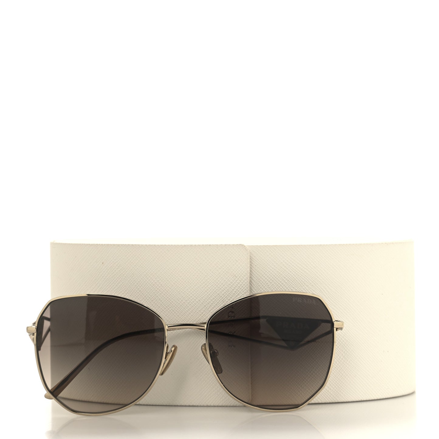 Metal Symbole Triangle Logo Sunglasses SPR57Y Anthracite Gray Cammeo Beige