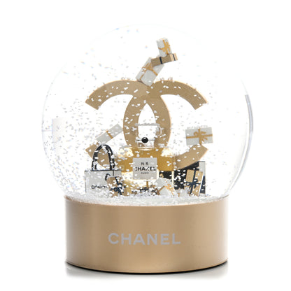 Chanel Glass CC Shopping Bag Snow Globe Gold 1 of 8