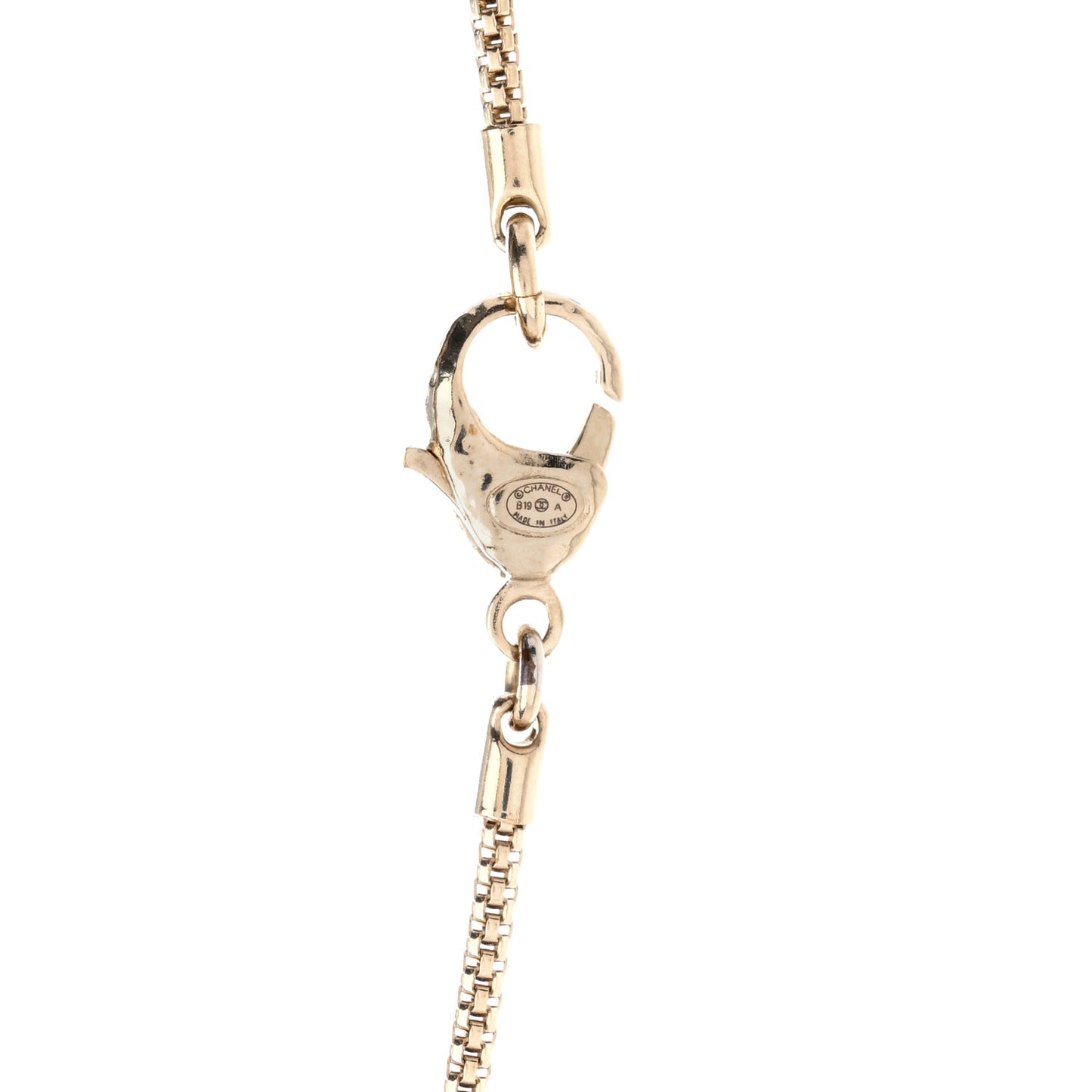 Metal Gripoix Along The Nile CC Pendant Necklace Gold Purple
