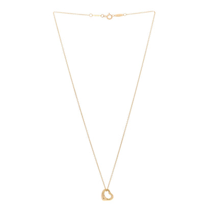 Tiffany 18K Yellow Gold 11mm Elsa Peretti Open Heart Pendant Necklace 3 of 6