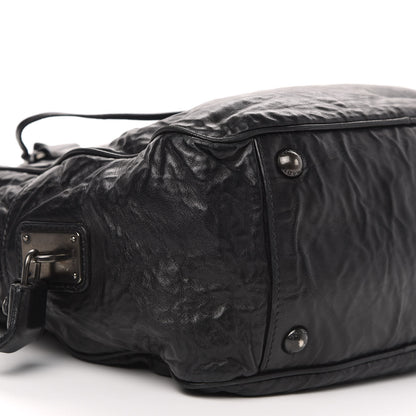 Prada Nappa Antique Shoulder Bag Black 8 of 12