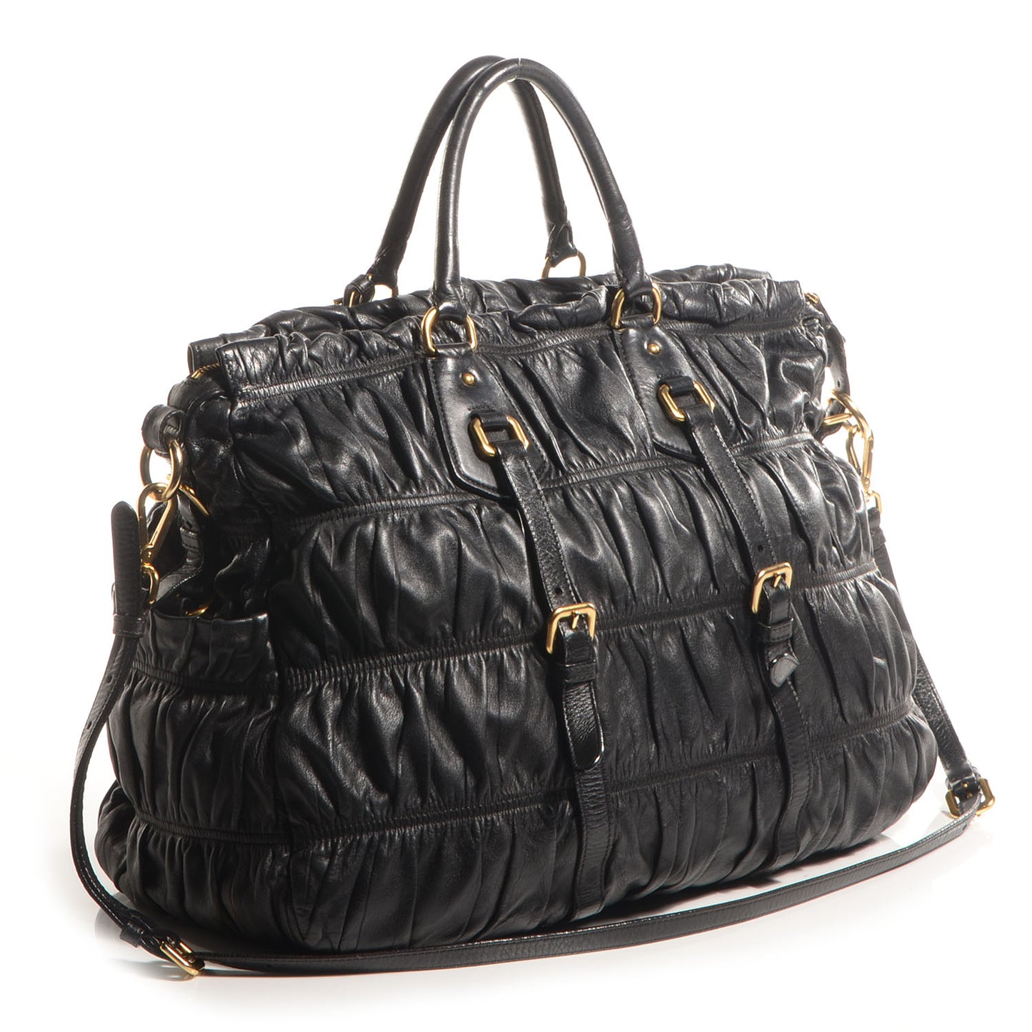 Nappa Gaufre Tote Nero Black