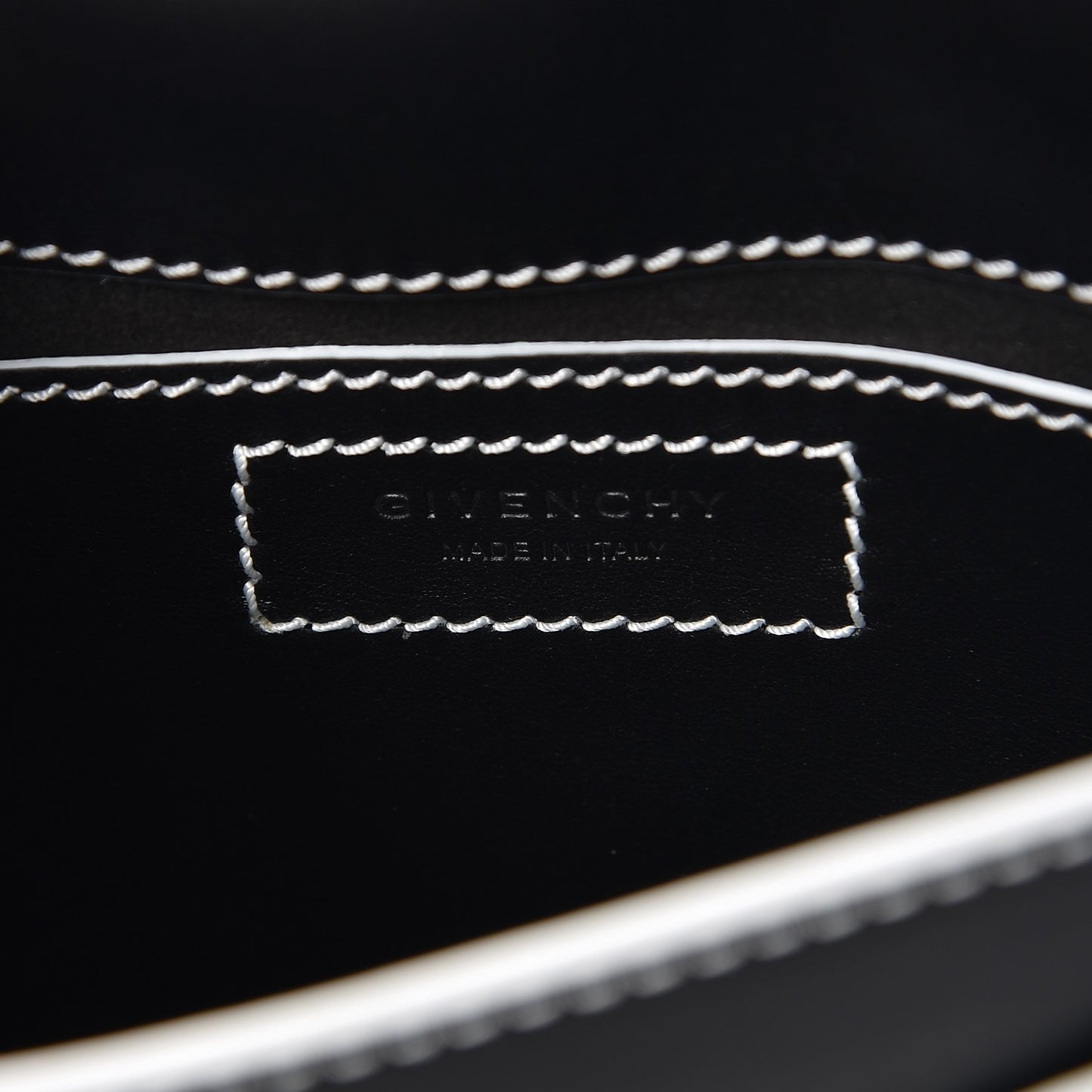 Calfskin Mini Infinity Saddle Bag Black White