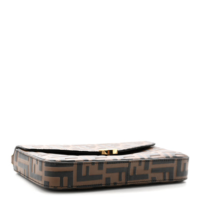 Fendi Vitello Soft F is Fendi Bi-Color FF 1974 Embossed Envelope Wallet On Chain with Pouches Maya Black 5 of 12