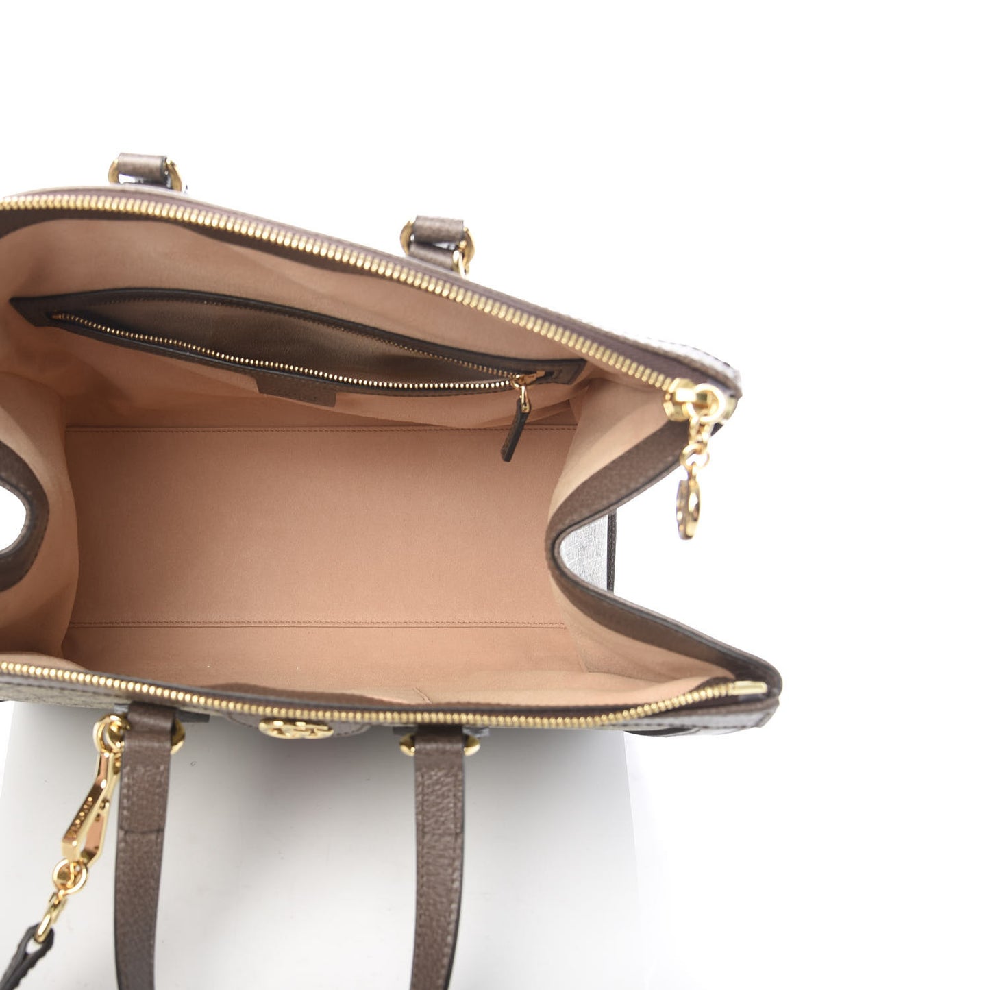 GG Supreme Monogram Web Medium Ophidia Tote Bag Brown