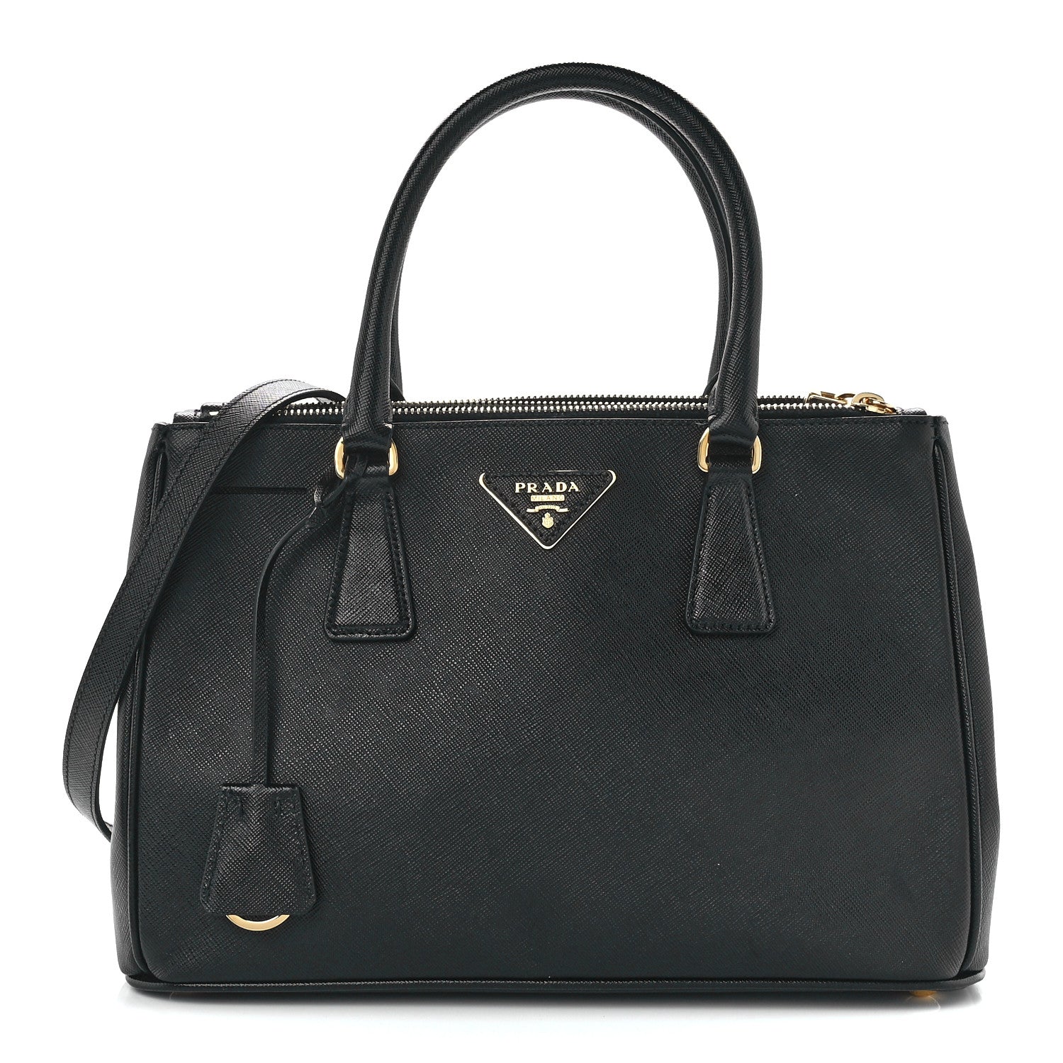 Prada Saffiano Small Galleria Double Zip Tote Black 1 of 12