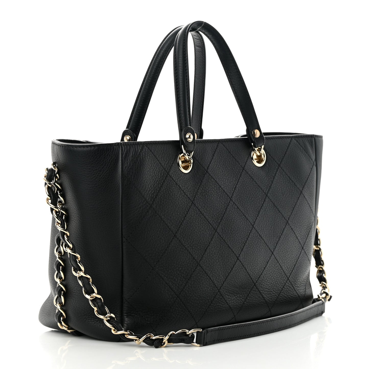 Bullskin Stitched Small Shopping Tote Black