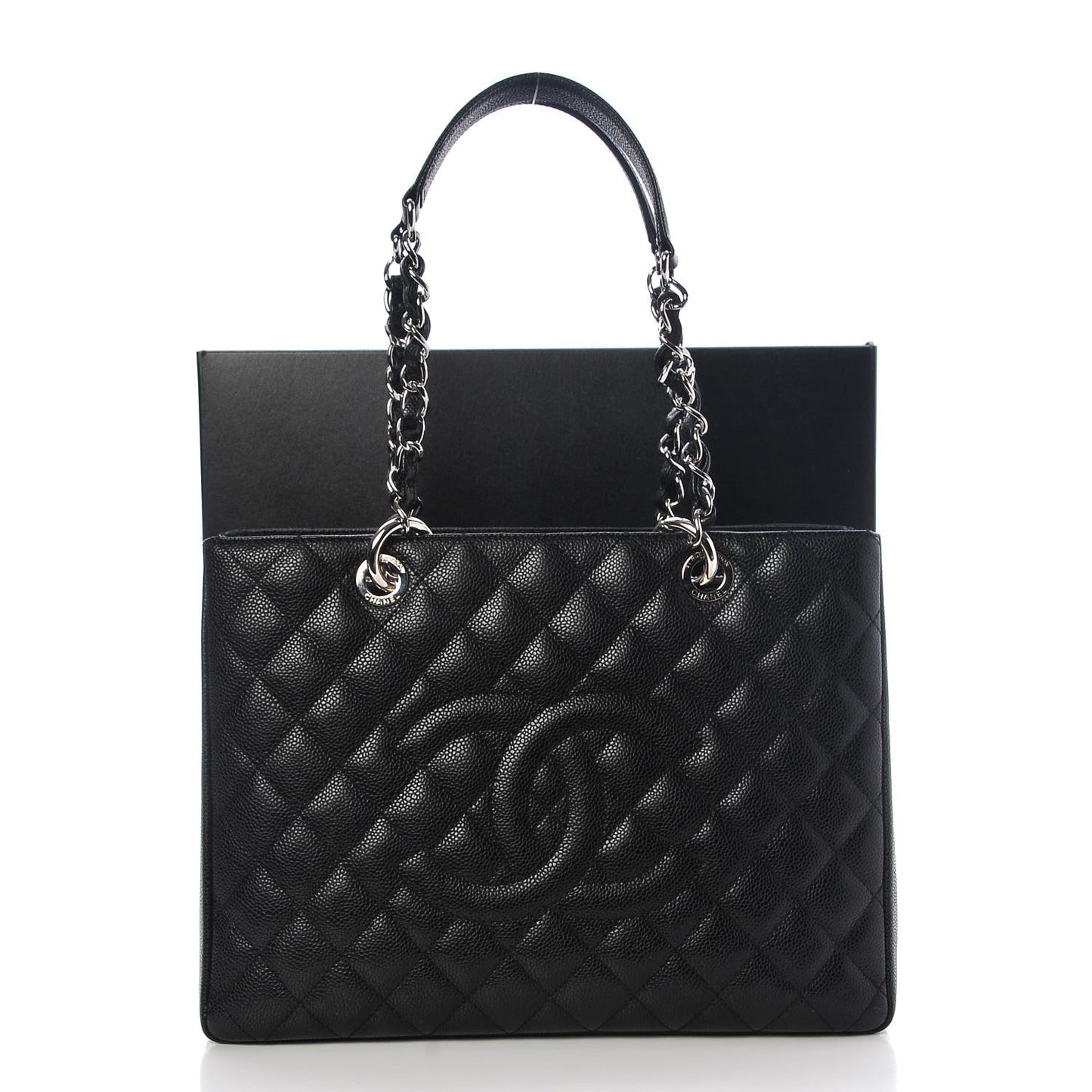 Caviar Quilted Grand Shopping Tote GST Black