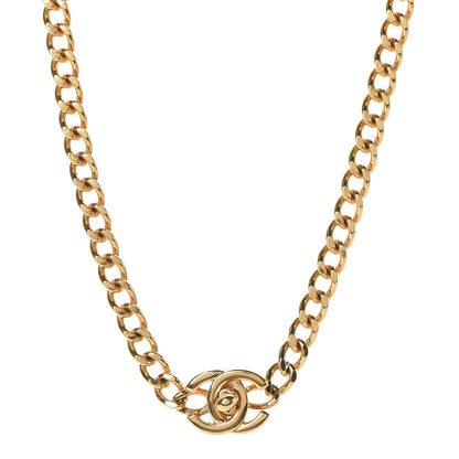 Chanel Chain Link CC Turn Lock Choker Necklace Gold 1 of 4