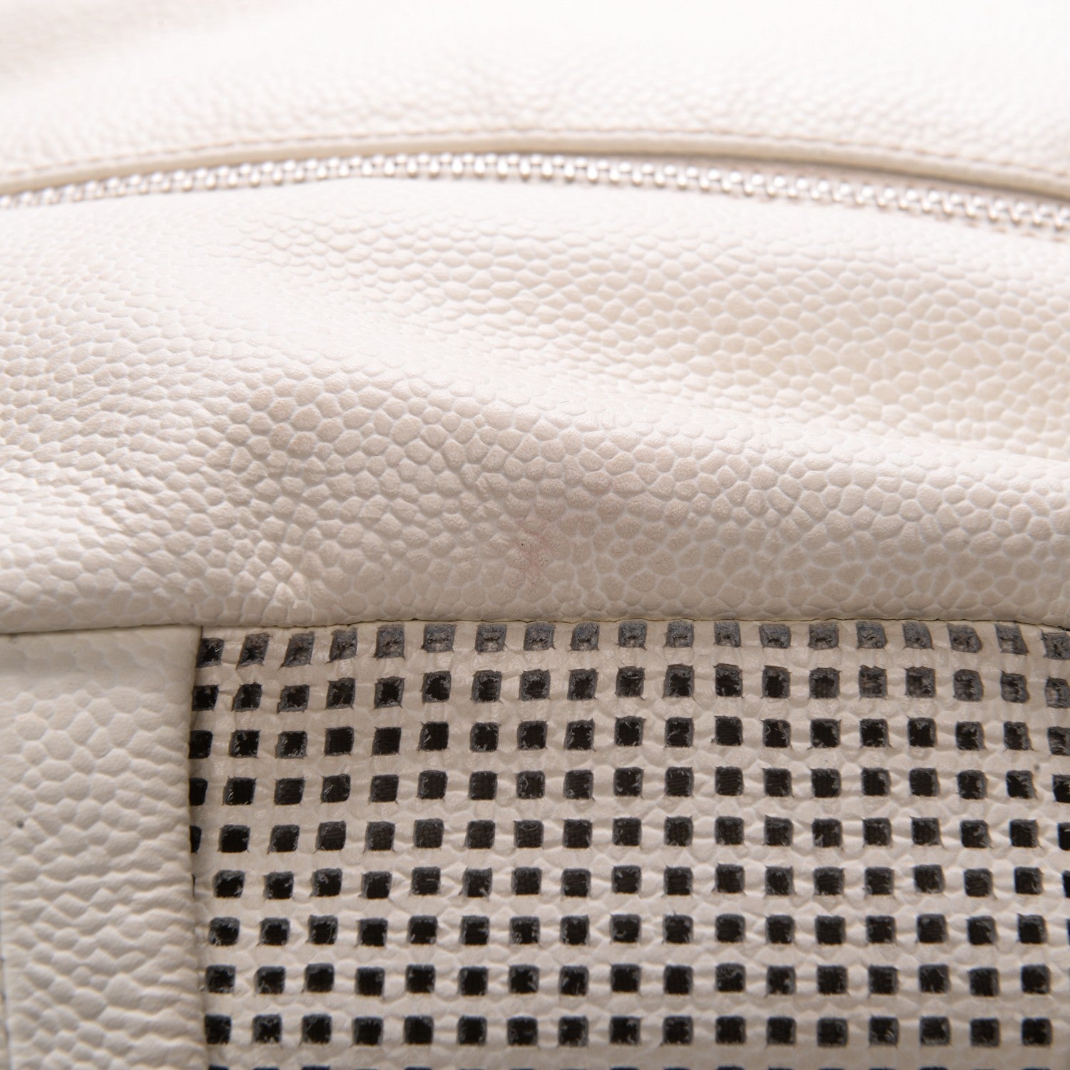 Chanel Caviar Perforated Bowler White 8 of 16
