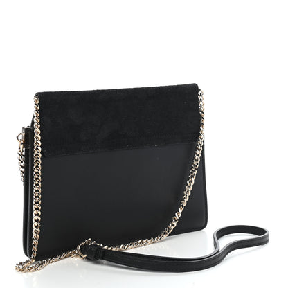 Chloe Calfskin Suede Mini Chain Faye Shoulder Bag Black 3 of 8
