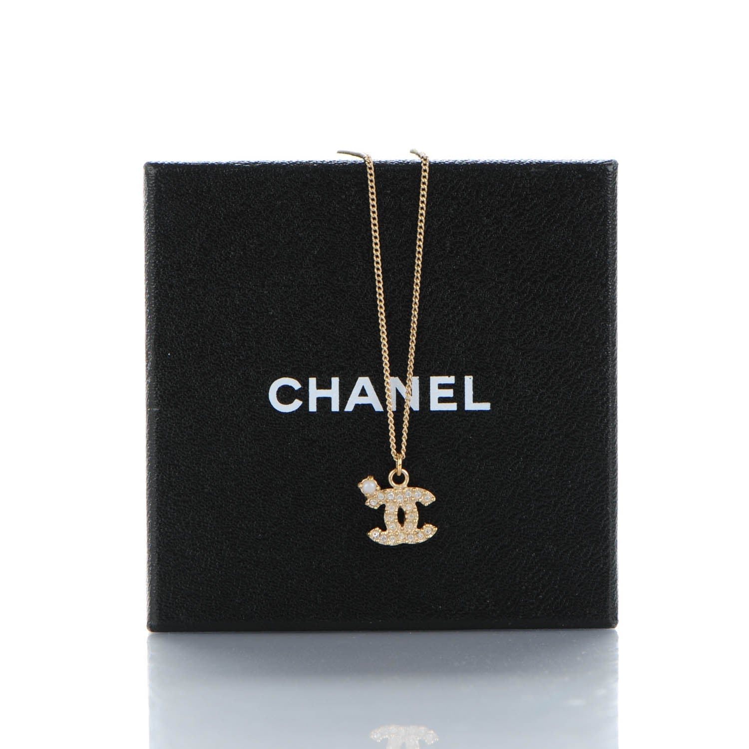 Chanel Crystal Timeless CC Necklace Gold 5 of 5