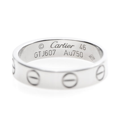 Cartier 18K White Gold 3.5mm LOVE Wedding Band Ring 46 3.75 4 of 5