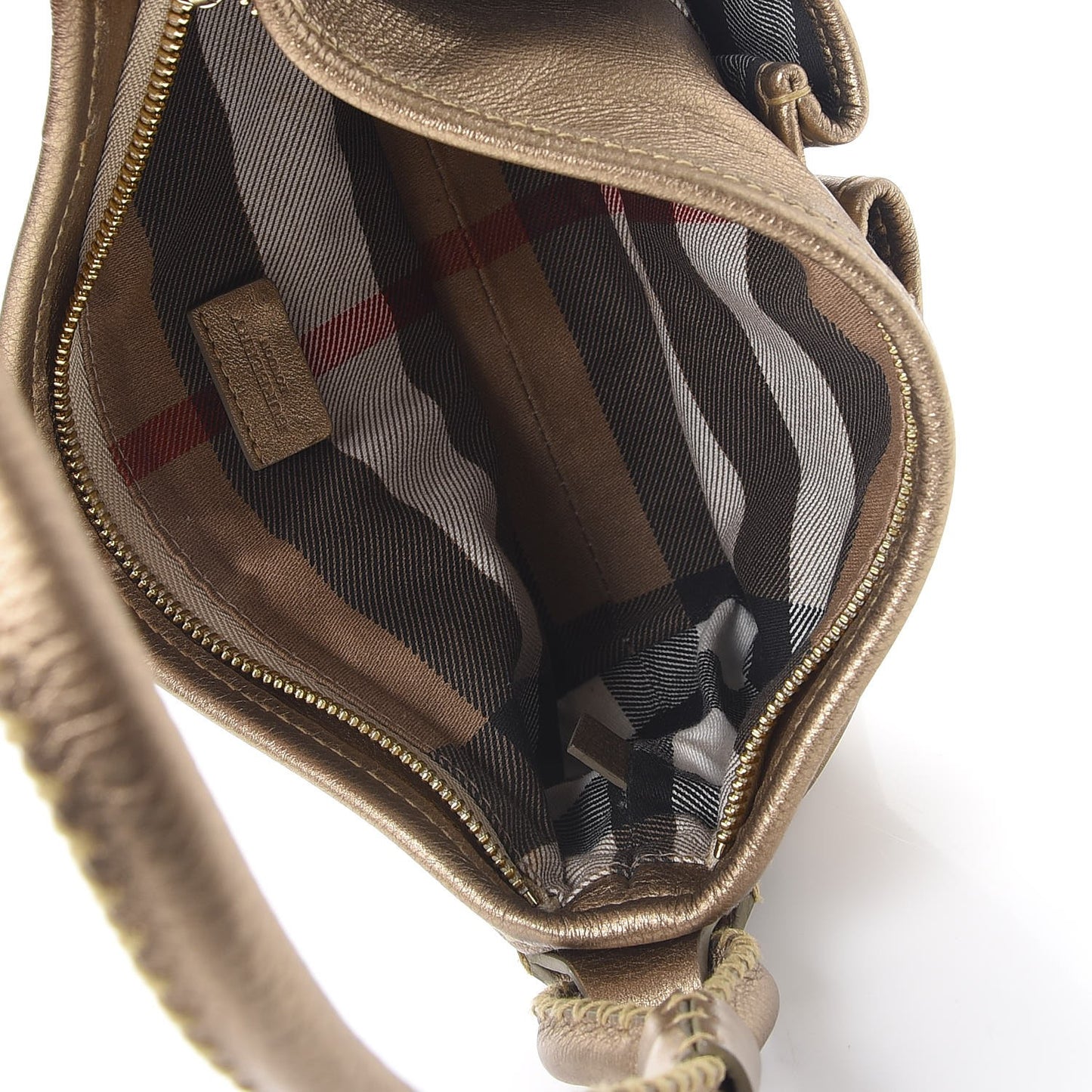 Metallic Grainy Calfskin Hobo Gold